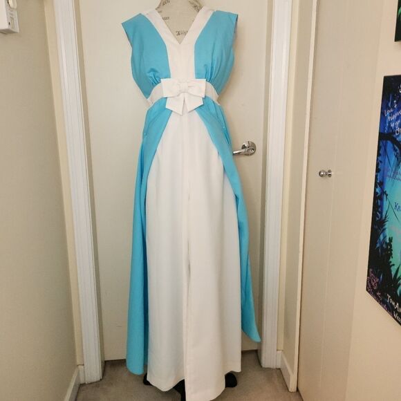 70s Sleeveless Maxi Palazzo Jumpsuit Dress - Picture 2 of 13